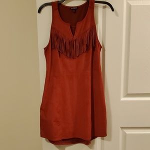 Express suede fringe dress